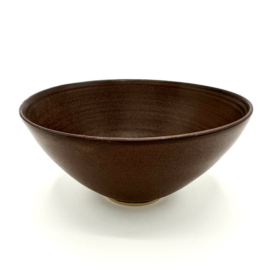 Serveringsskål Silhuett Stor, mörkbrun med lavaprickar