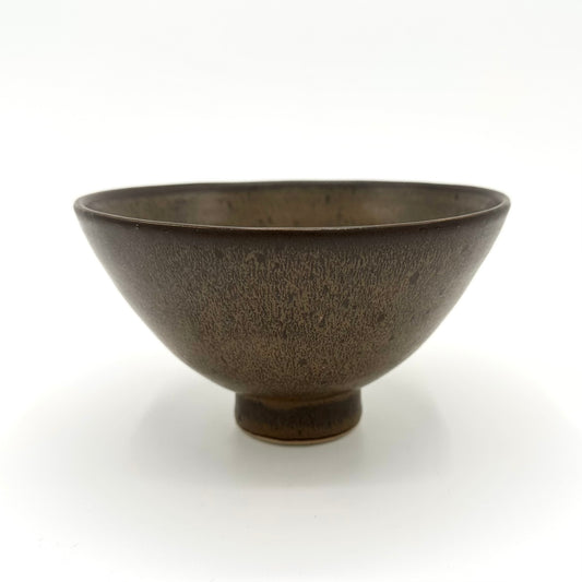 Serveringsskål Klack Stor, brun med lavaprickar